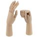 JEUIHAU 2 PCS 12 Inches Wooden Hand Model, Left and Right Wood Art Mannequin Hand, Flexible Wooden Manikin Hand with Moveable Fingers, for Students, Artists Sketching, Painting