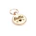 GOLDEN PAW dog tag with engraving in rose gold (personalized weatherproof engraved on wood telephone number name tag ID tag)