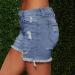 Napoo Women's High Waisted Ripped Denim Shorts - Blue, Medium - Buy Online on GoSupps.com