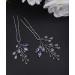 Lavender Crystal Bridal Wedding Hair Pins - JWICOS Bridal Hair Accessories Pack of 2 - Buy Online on GoSupps.com
