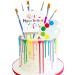 Rismise Painting Cake Topper Art Paint Cake Topper Paint Brush Canvases Palette Cake Cupcake Topper With Mini Canvas Easel Graffiti Artist Themed Cake Decor for Girl Boy Art Birthday Party Supplies