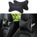 Memory Foam Car Seat Headrest Pillow - Black Leather Neck Support (2 PCs) | Comfortable Auto Neck Rest Cushion - Buy Online on GoSupps.com