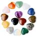 XIANNVXI 15 Pcs Healing Crystals Heart Stones Polished Crystals Gemstones Love Palm Pocket Stones Natural Reiki Chakra Crystals Set Gifts Multicolour-15pcs