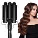 2024 Newest 3 Barrel Curling Iron Jumbo 1.25 inch (32mm) Hair Curling Wand Crimper Instant Heating Adjustable Hair Curler with 2 Temperature Control Black