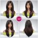 Esmee Long Straight Dark Brown Wig with Coloured Highlights - 20 Inches | Synthetic Hair for Daily Party and Cosplay Use - Buy Online on GoSupps.com
