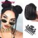 2pcs Mini Claw Clip Messy Bun Hair Piece - Wavy Brown-Black - Buy Online on GoSupps.com