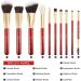 Ducare 10-Piece Professional Makeup Brush Set with Cosmetic Bag | Premium Synthetic Kabuki & Eye Brushes for Flawless Blending - Buy Online on GoSupps.com