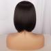 PORSMEER Short Bob Synthetic Hair Wigs with Bangs 12 Inch Natural Brown Wigs Straight Hair Wig - Buy Online on GoSupps.com
