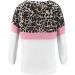 Bigfanshu Women's Sweaters Fashion Coloured Leopard-Print Round-Necked Long-Sleeved Top Blouses White - Buy Online on GoSupps.com