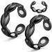 Vicmag 2PCS Women Magnetic Rings 7X Magnets Copper Rings for Women with 3500 Gauss 100% Solid Pure Copper Adjustable with Jewelry Gift Box (Leaf Black)