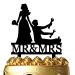 Funny Wedding Cake Topper - Bride Dragging Groom who is holding Repair Tools - Repairman Couple Cake Topper Mr&Mrs Wedding Cake Topper (Repairman Couple)
