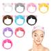 TSHAOUN 10 Pieces Cat Ears Headbands For Face Washing Elastic Cute Wash Headband Hairband Facial Women's Lovely Hair Band For Spa Shower Make Up Wrap Head Band Fits All Head Sizes (Muticolor)