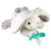 RaZbaby JollyPop Pacifier  Holder w/Detachable Baby Pacifier  Stuffed Animal RaZbuddy  All Ages 0M+  100% Medical Grade USA Made Silicone Pacifier  Machine Washable  Easy to Hold   Bunny