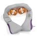Vitalmaxx Shiatsu neck massage device |Massage device with heat for shoulder neck back and legs |3 in 1 kneading massage vibration massage and heat therapy |4 rotating massage balls lilac gray / lilac