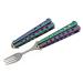 SZCO Supplies 9 Rainbow Finished Butterfly-Open Style Travel/Camping Fork (211520-RB)