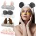 AHONEY Animals Ears Headbands  Cute Makeup Spa Fuzzy Skincare Headband for Washing Face Headband for Women Girls Coral Fleece Elastic Hair Band Cosplay Makeup Party  4Pcs 02 Classic