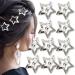 Sliver Star Hair Clips for Girls Kawaii Small Hair Clips for Kids Snap Hair Clips Hollow Out Stars Hair Barrettes for Women Metal Hairpin Pentagram Hair Clip Hair Pins Cute Hair Accessories 10pcs/set