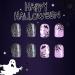 Buy Halloween Press on Nails - Short Square Black Glitter Fake Nails for Women & Girls | 24 Pcs Full Cover Nail Art Decoration - Buy Online on GoSupps.com