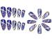 Nail art pieces glazed amber pattern ins style wearable nails almond nail pieces finished products light luxury style hot girl nail art pieces fake nail patches 1 count (Pack of 1)