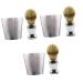 Beavorty 3 sets of Bartbrush set mustache razor set Bart Razor brush Rocking foam shell mustache whisper shaving men razor brush men beard brush container cleaning stainless steel 304 man