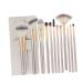 Housoutil 1 Set Set Makeup Brush Set Powder Brush Wood Handle Brush Nylon Brush Eyebrow Comb Eyebrow Brush Foundation Aluminum Tube Wooden Handle Brush Travel Major White 14.5X0.5cm White