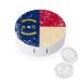 North Carolina State Flag Round Case For Contact Lens Kit Storage Box with Mirror Printed
