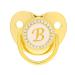 Golden Baby Pacifier - Odorless & Soft Alphabet Design (B) for 6-18 Months - Safe Lightweight & Durable - Buy Online on GoSupps.com