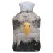 Snowy Bird Hot Water Bottle With Cover Plush Bed Bottle Hand Warmer For Adults And Children 26.5X15.3cm