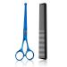 Hair Cutting Scissors,6.5 Inch Professional Stainless Steel Barber Hair Scissors Safety Rounded Tips Kids Hairdressing Shears Scissors Hair Comb Included for Women, Men, Baby (Blue Shear)