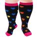 Ancrina oversize compression stockings for women and men compression socks for sports running air trips cycling 3xl-4xl black love