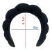 Sponge Spa Headband and Wristband Set for Skincare - Soft Terry Towel Cloth Hair Band - Hair Accessory for Girls and Women - Black - Buy Online on GoSupps.com