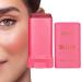 Travel Face Cream Blusher Stick - Creamy Makeup Solid Moisturizing Stick Cheeks Blusher - Cheeks Blusher Creamy Makeup Cheeks Blusher Beauty Blusher for Face Fanelod Red