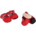 4Pcs/Set Pet Dog Boots Anti-Slip Waterproof Dog Shoes Anti-Skid Dog Boots Pad Pet Winter Warm Snow Boots for Small Dogs with Adjustable Fastening Strap Soft Pad (#4-Red) - Buy Online on GoSupps.com