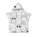 Children's bathing towel bathing towel beach towel for children Treer baby bathrobe animal print children robe beach swim with hood poncho for boys and girls (60x60cm black and white owl) 60x60cm black and white owl