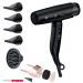 Gamma Pi Srl GAMMA+ XCELL S Ionic hairdryer 290 g ultralight hairdryer with antibacterial effect quiet Smart Memory LED interface selfcleaning technology Schuko plug matt black SCHUKO plug matt black