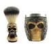 Frcolor 2 sentences skull-beard brush beard for men beard brush with bowl skull brush and shell handmade razor brush Tool cleaning brush Miss hair metal