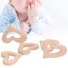 Wooden Kids Toys 5Pcs DIY Baby Wood Teether Toys Heart Shaped Polished Necklace Pendant Art Craft Accessory
