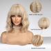 Esmee Short Wave Blonde Bob Wig with Bangs - 12 Inches | Curly Wavy Synthetic Cosplay Wig for Women - Buy Online on GoSupps.com