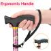LIXIANG Folding Walking Cane - 5-Level Height Adjustable for Men & Women - Rosy Floral Printing - Buy Online on GoSupps.com