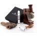JAG Sustainable 4-Part Shaving Razor Set - Wooden Handle Super Soft Brush Double Edge Blades & Leather Bag | Eco-Friendly Grooming Solution - Buy Online on GoSupps.com