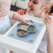 ROCCED Upgraded Silicone Suction Plates & Cutlery Set for Toddlers - Dusty Blue/Dark Blue | Non-Slip Baby Dishes with Spoon & Fork - Buy Online on GoSupps.com