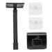 Angoily 3 sets razor set tool portable razor holder beard adjust aluminum alloy black x 3 pieces 11.2 x 4.43 cm x 3 pieces