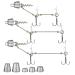 Toatelu 3 pieces of stinger hook with leader system & 5 interchangeable weights Screw in pike systems for rubber fish with jigkopf for bait of sizes 10 13 18cm s m l
