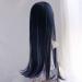 Harajuku Temperament Long Straight Lace Wig - 30 Inches 2 Tone Blue Purple with Dark Roots Heat Resistant Synthetic Fiber Air Bangs - International Shipping - Buy Online on GoSupps.com