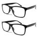 TWINKLE TWINKLE Big Lens Simple Plain Colourful Reading Glasses/Comfort Designed R140 (2 Pairs Black No Magnification) 2 X Black +0.00 / Optical