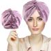 Silk Hair Bonnet Hair Wrap for Sleeping Imitation Silk Bonnet Sleep Night Cap for Women Hair Care Double Layer Soft Silky Head Scarf Match Strong Elastic Band Apply to Washing Makeup Sport One Size Purple