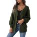 Gefomuofe Cardigans for Women Long Sleeve Cardigan for Women Pocket Jacket Cardigan Women's Blazer Cardigan Outerwear Elegant Shoulder Jacket Top Casual Top Green L
