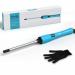 Terviiix Small Curling Wand Iron, 9mm Thin Curling Iron Wand for Short & Long Hair, Argan Oil and Keratin Infused Ceramic Barrel Curler with Digital Adjustable Temperature & Auto-Off Function 3/8 Inch NO CLIP
