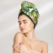 Hair Towel Wrap - Quick Drying Towel Turban in Watercolor Green Tropical | Best Hair Drying Solution - Buy Online on GoSupps.com