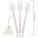 Ecovita Ivory White 100% Compostable Forks - 140 Large Disposable Utensils (7 in.) Eco Friendly, Durable, and Heat Resistant - Plastic Forks Alternative with Tray - Buy Online on GoSupps.com
